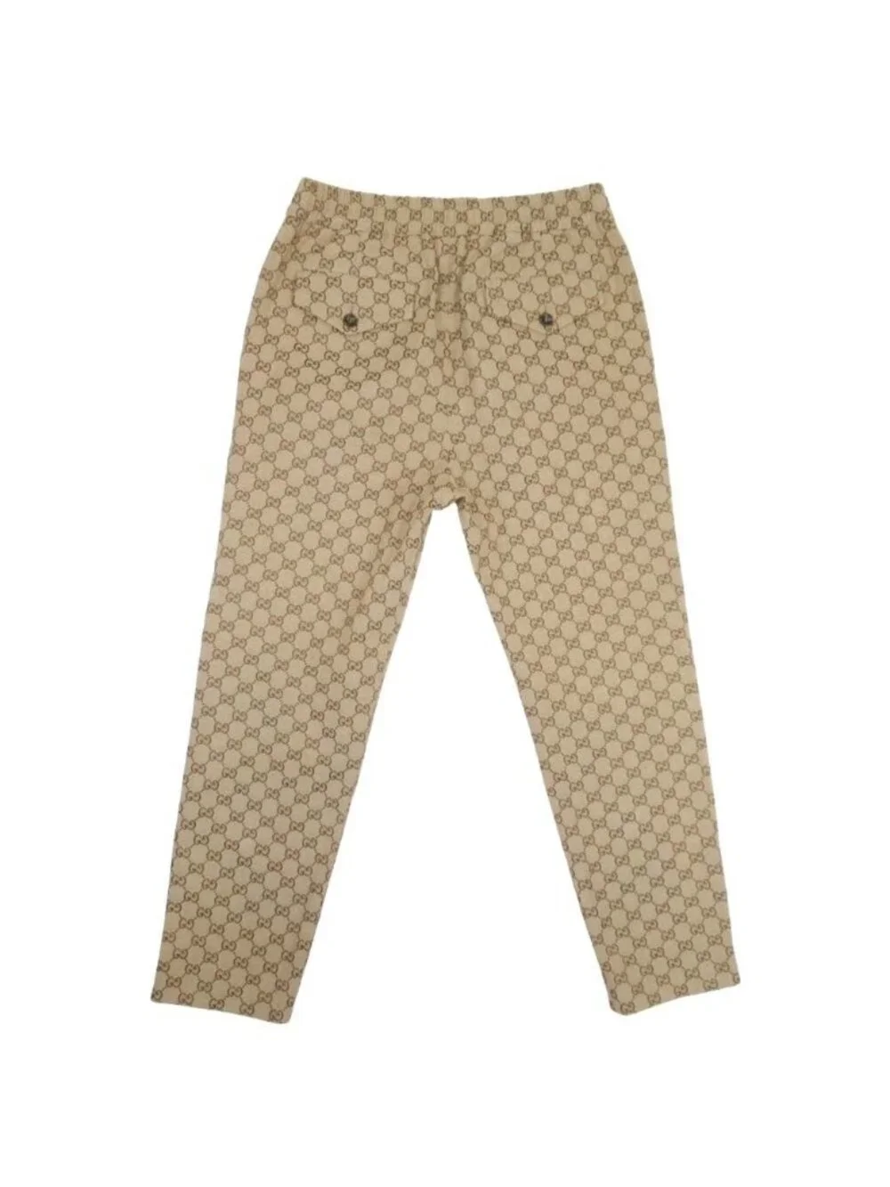 Gucci GG Cotton Canvas Jogging Pants Trousers Beige 46